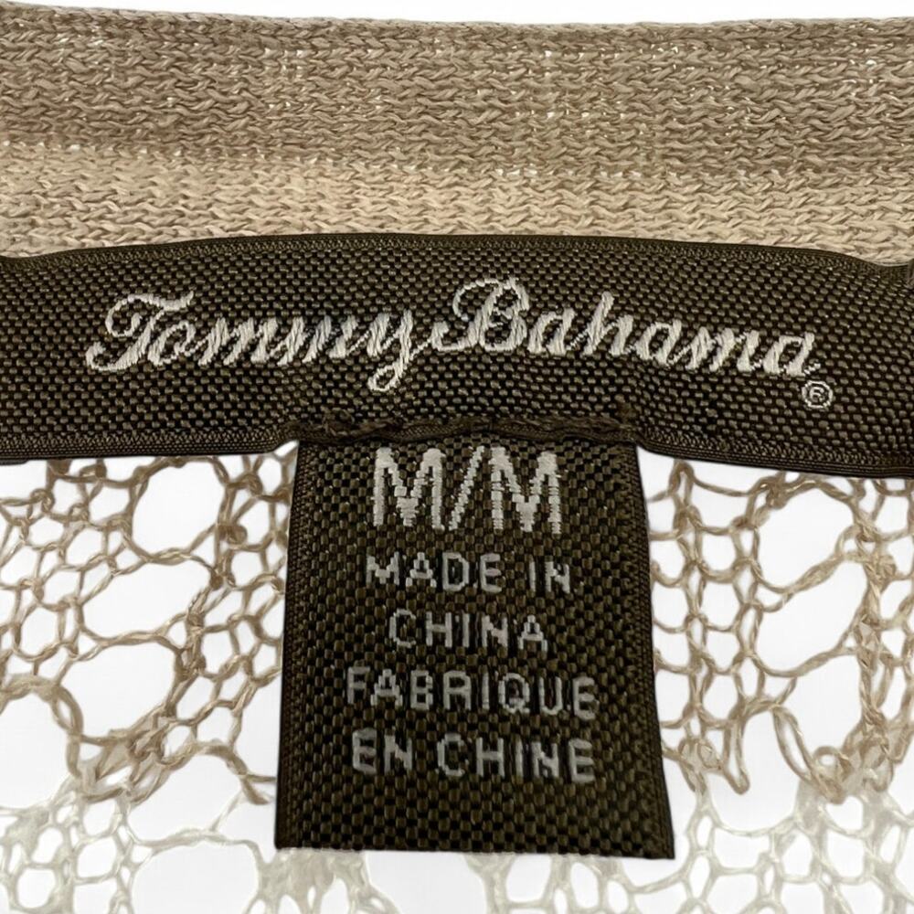 Tommy Bahama | M | Open Knit V-neck Pullover Sweater Stripped Crochet - Picture 2 of 4